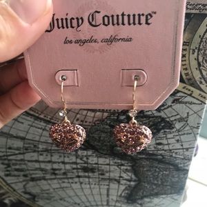Juicy Couture Rhinestone Pink Heart Earrings